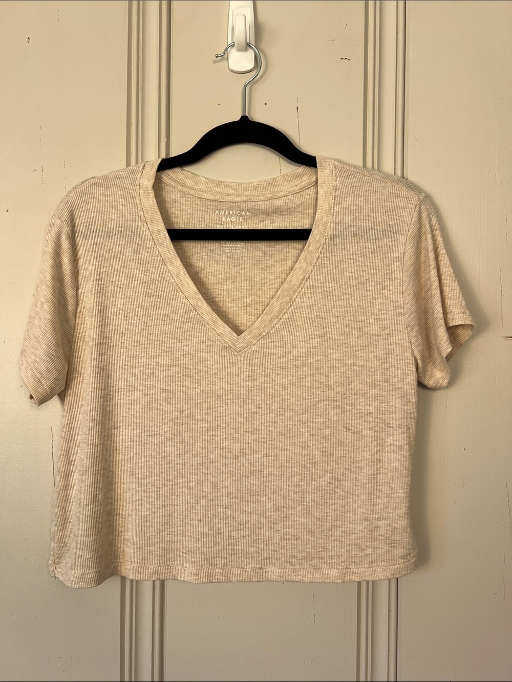 American Eagle Soft & Sexy V Neck T-Shirt XS Neutral Capsule Basic